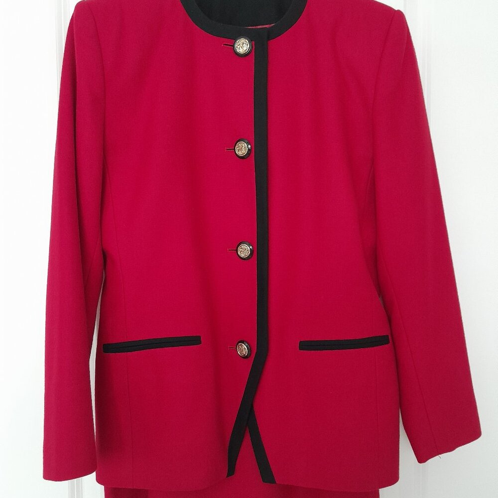 LeSuit Paris & NY Red Wool Suit Jacket
